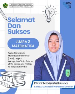 Raih Juara 2 Matematika Olimpiade Madrasah Indonesia (OMI) Tingkat Kabupaten/Kota Tahun 2026